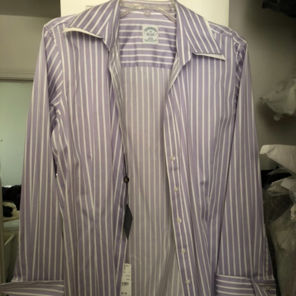 Purple and white shirt